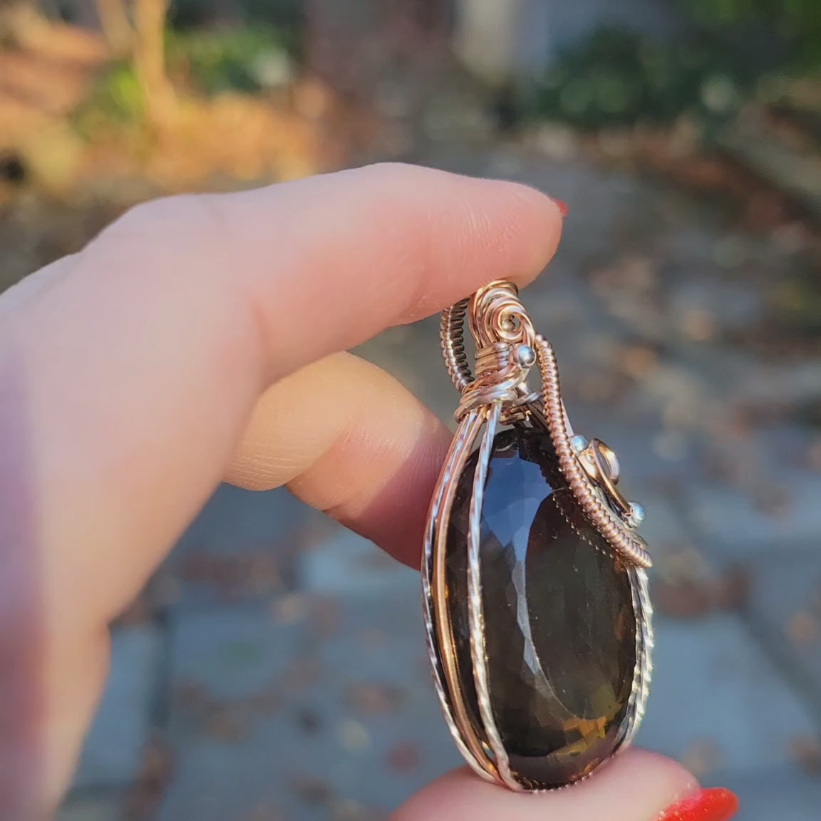 Mixed Metal Smoky Quartz Pendant