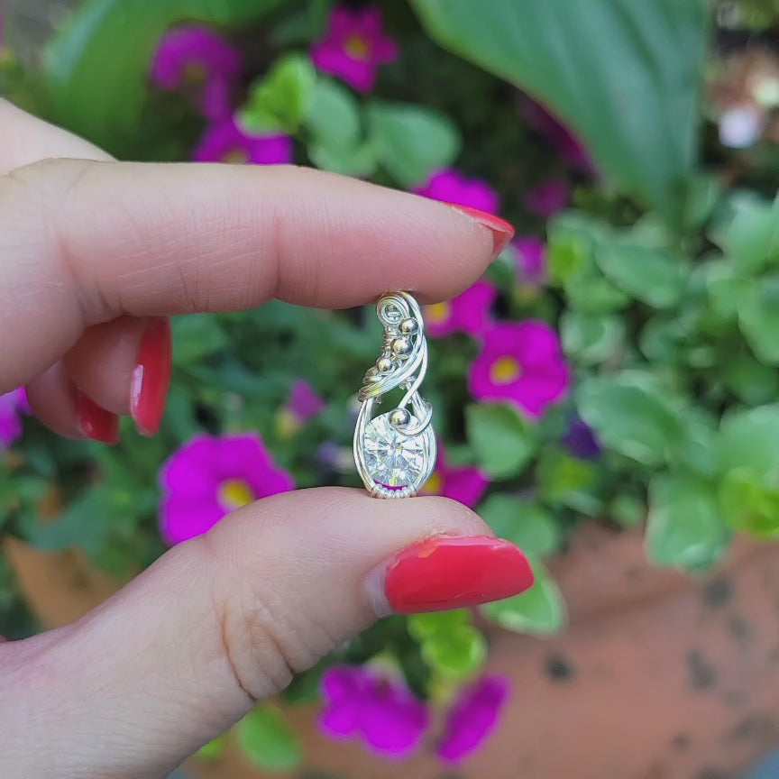 Sterling Silver Moissanite Pendant
