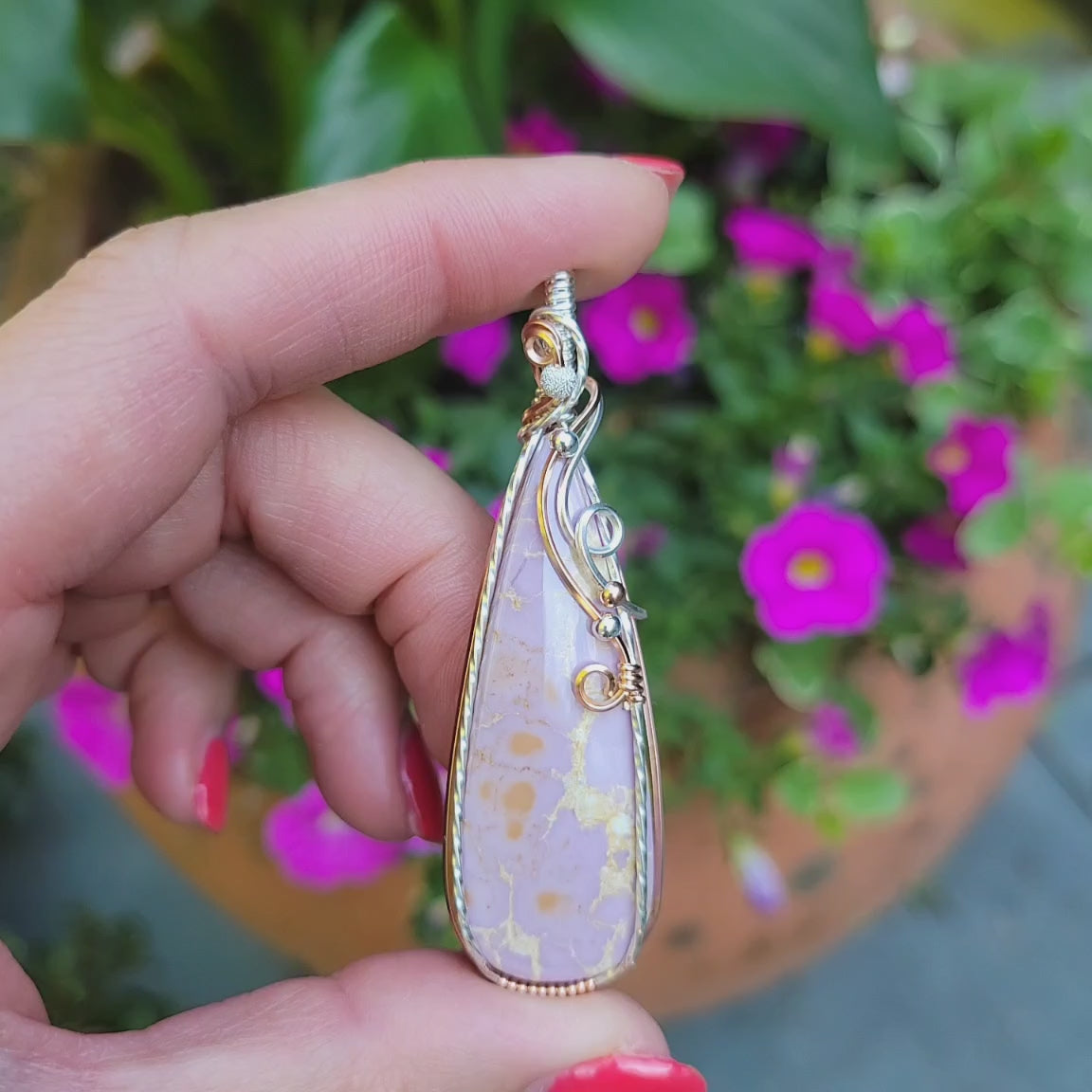 Mixed Metal Phosphosiderite Crystal Pendant