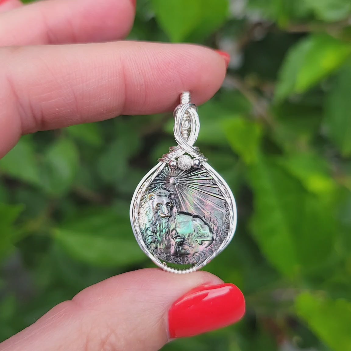 Sterling Silver Mother of Pearl Zodiac Pendant