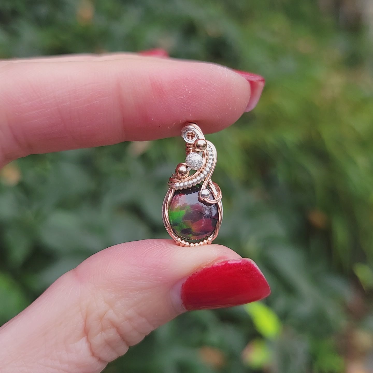 Mixed Metal Ethiopian Opal Pendant