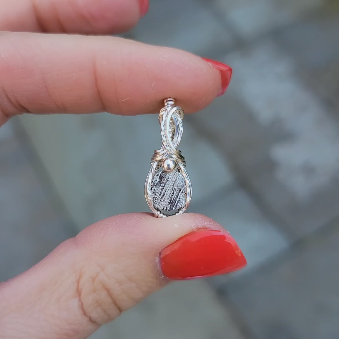 Sterling Silver Gibeon Meteorite Mini Pendant