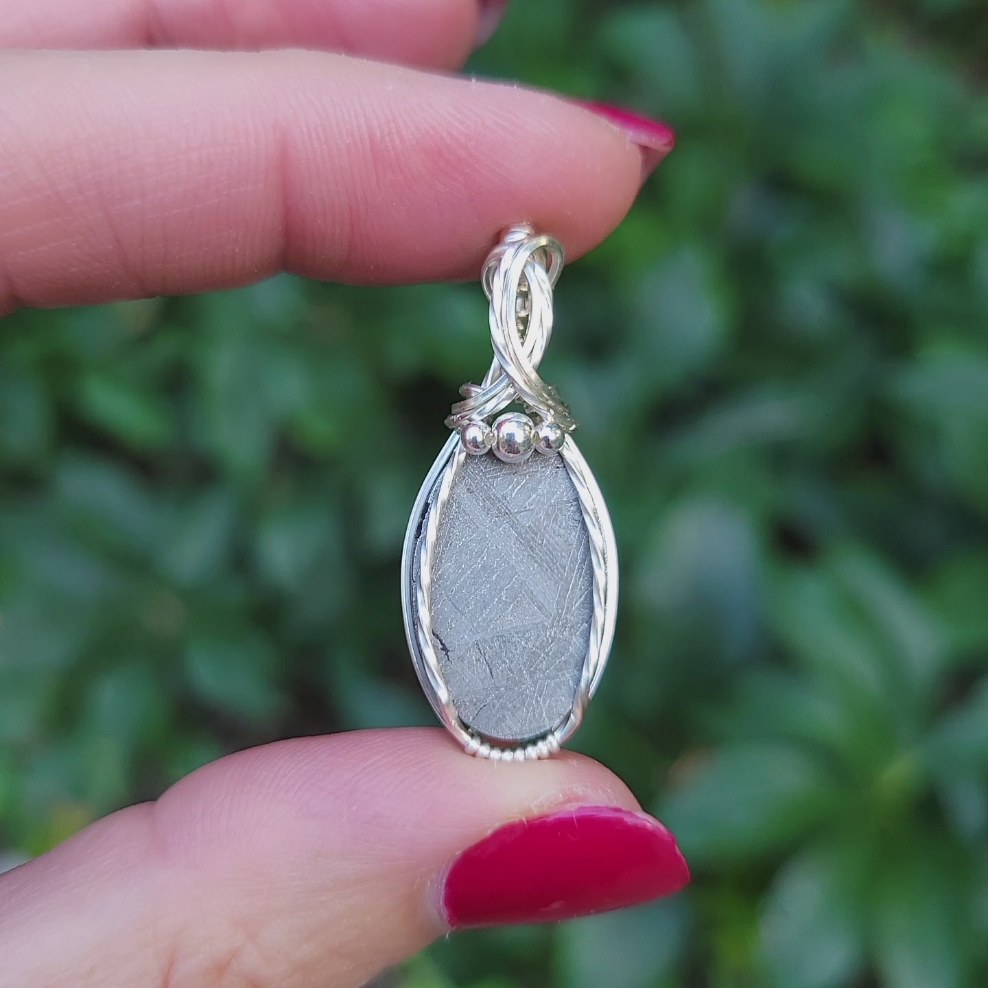 Sterling Silver Gibeon Meteorite Pendant