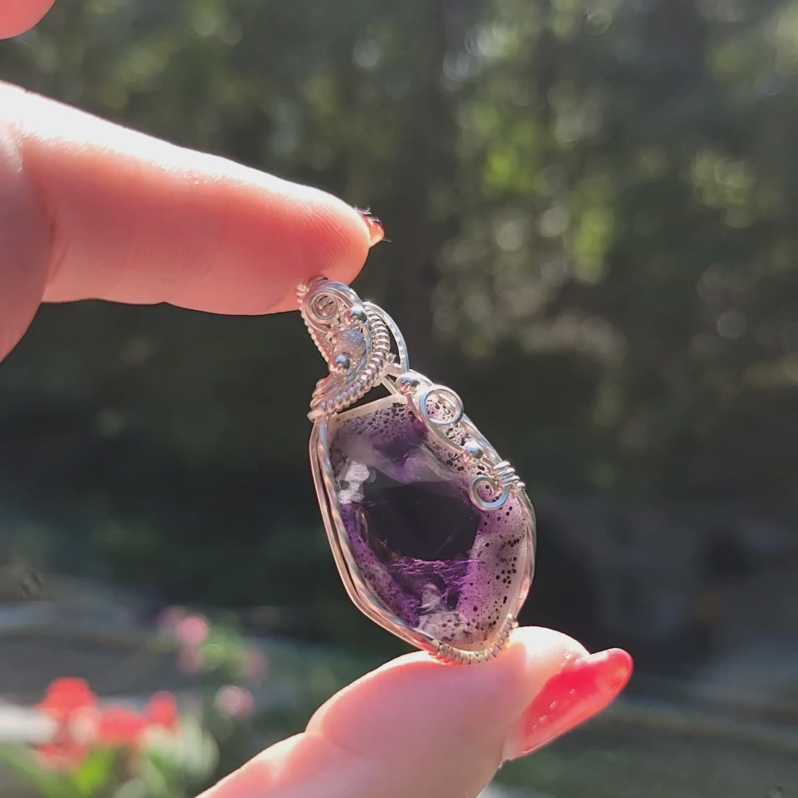 Sterling Silver Trapiche Amethyst Pendant