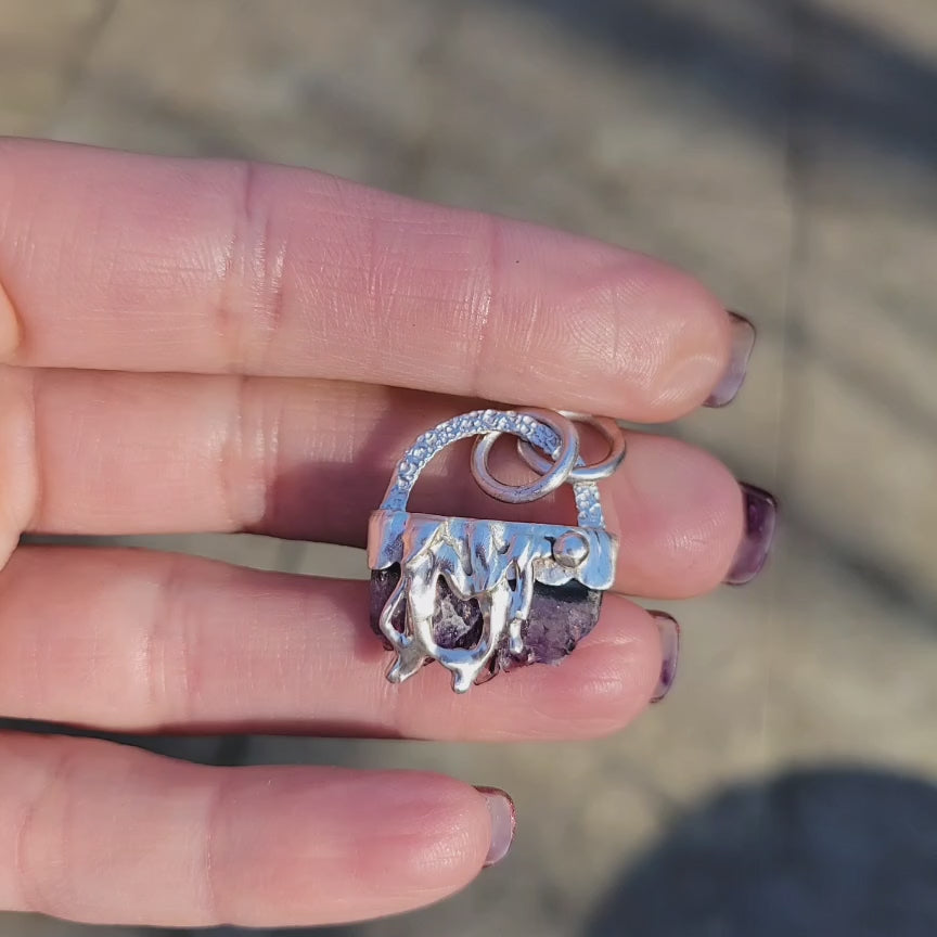 Sterling Silver Reversible Amethyst Pendant