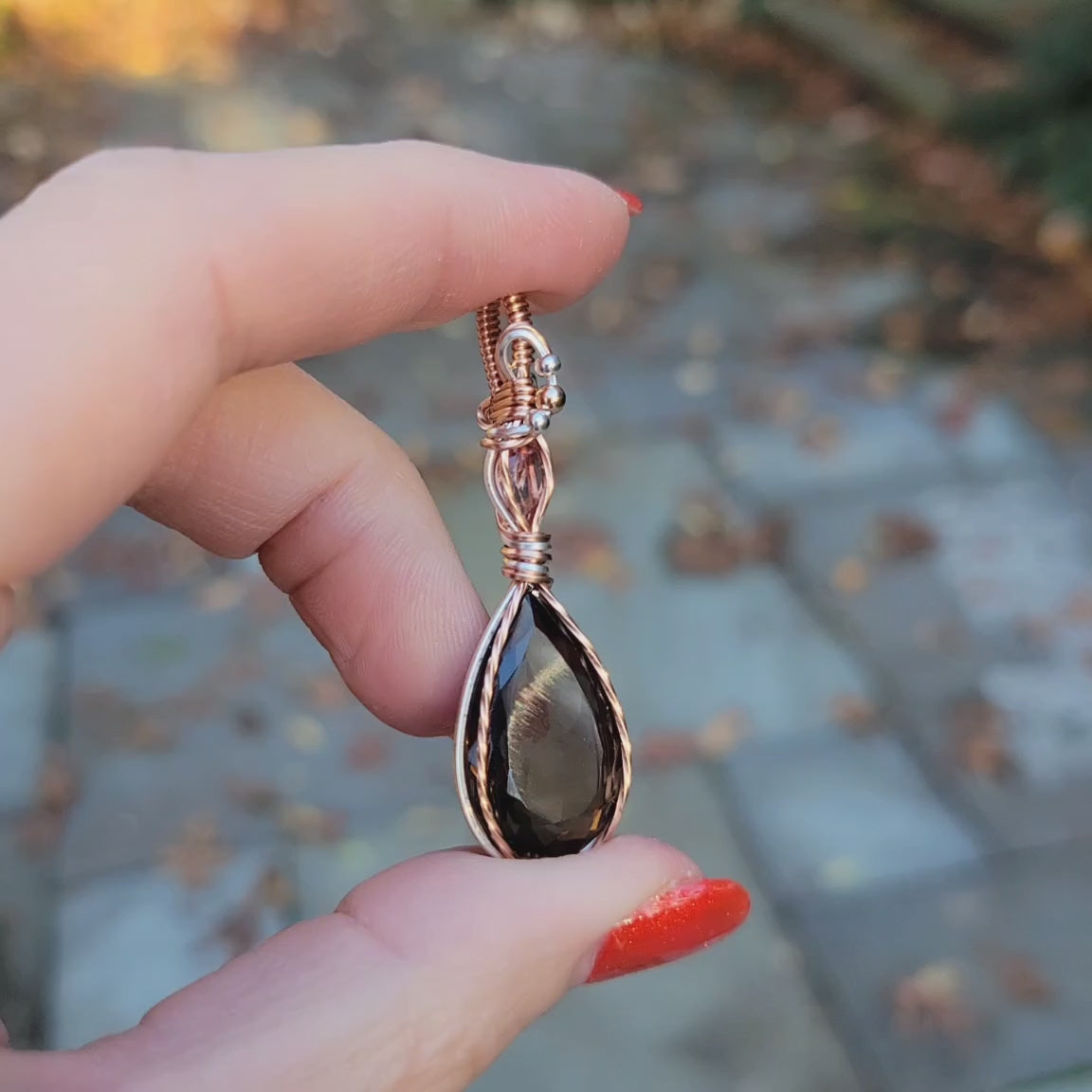 Mixed Metal Smoky Quartz/Diaspore Doublet Pendant