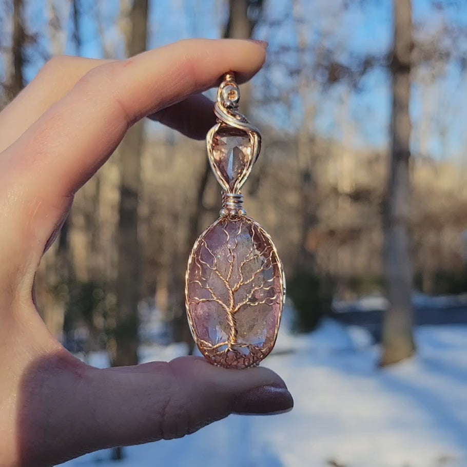 Mixed Metal Ametrine Tree Double Pendant