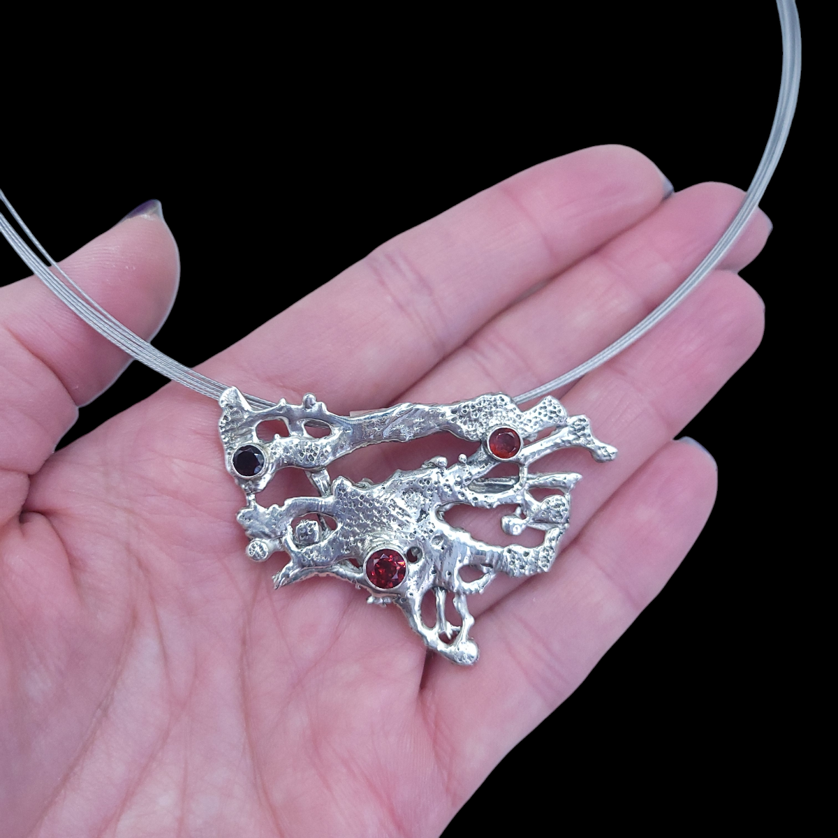 Antique Sterling Garnet Pendant