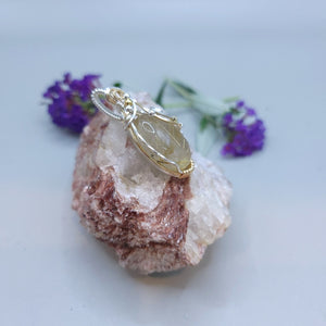 Mixed Metal Rutilated Quartz Pendant