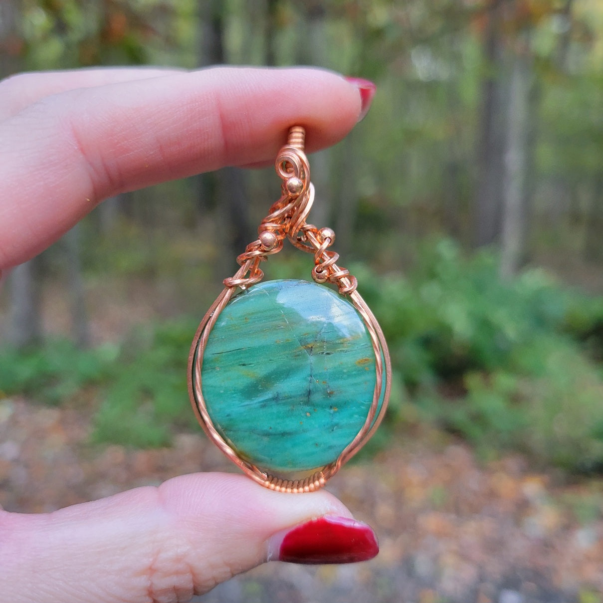 Larsonite Copper Pendant