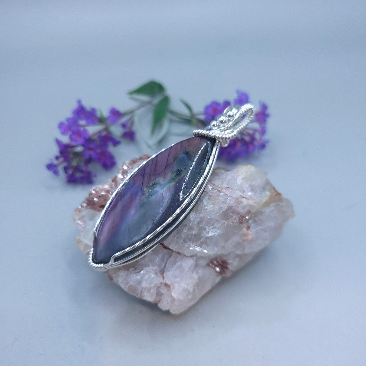 Sterling Silver Spectrolite Pendant