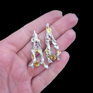 Sterling Silver Citrine Keum-Boo Earrings