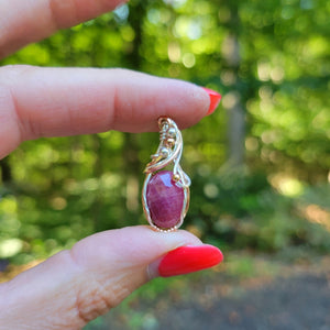 Mixed Metal Ruby Pendant