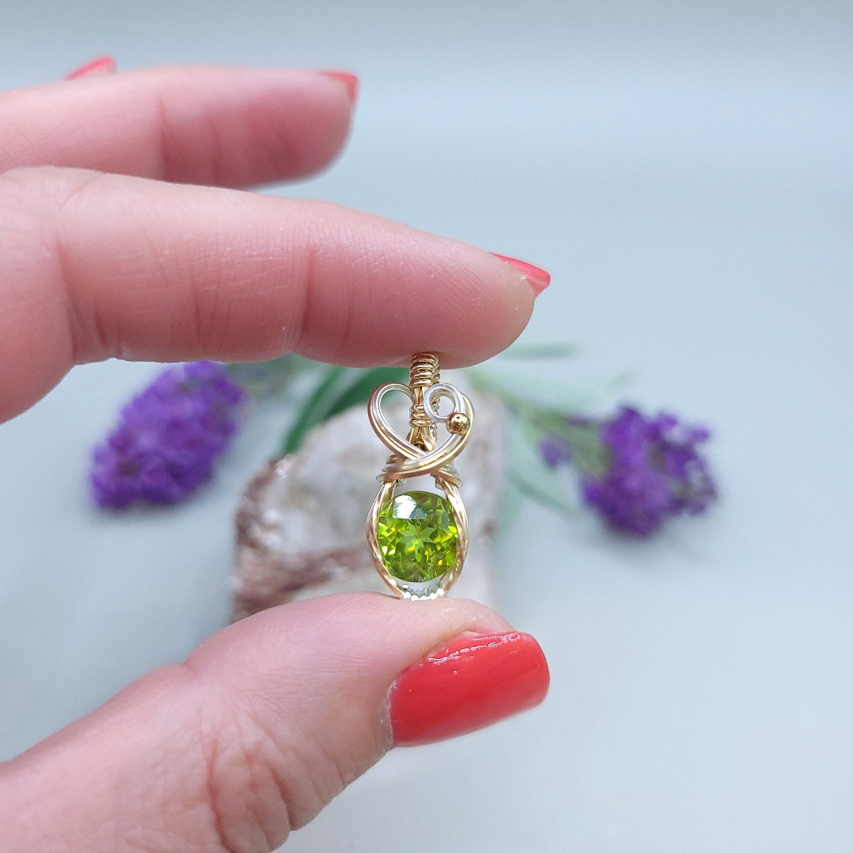 Mixed Metal Peridot Pendant