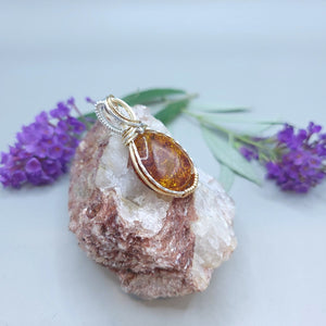 Mixed Metal Baltic Amber Pendant