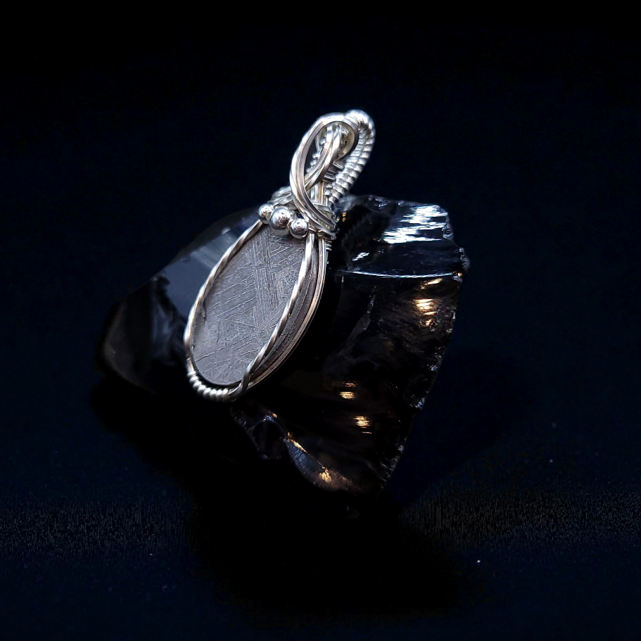 Sterling Silver Gibeon Meteorite Pendant