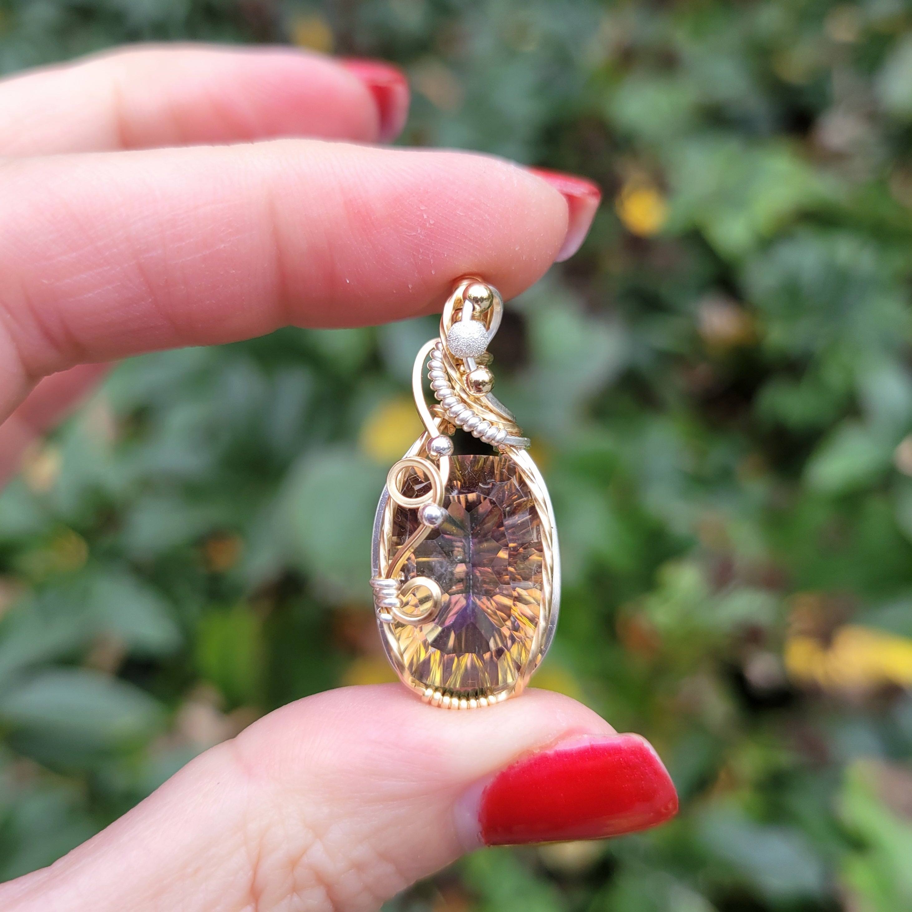 Mixed Metal Mystic Topaz Pendant