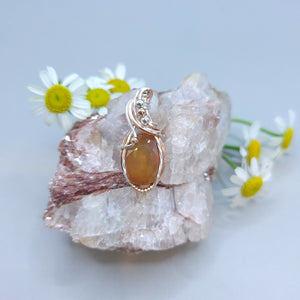 Mixed Metal Yellow Sapphire Pendant