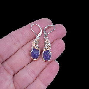 Mixed Metal Sterling Silver Tanzanite Earrings