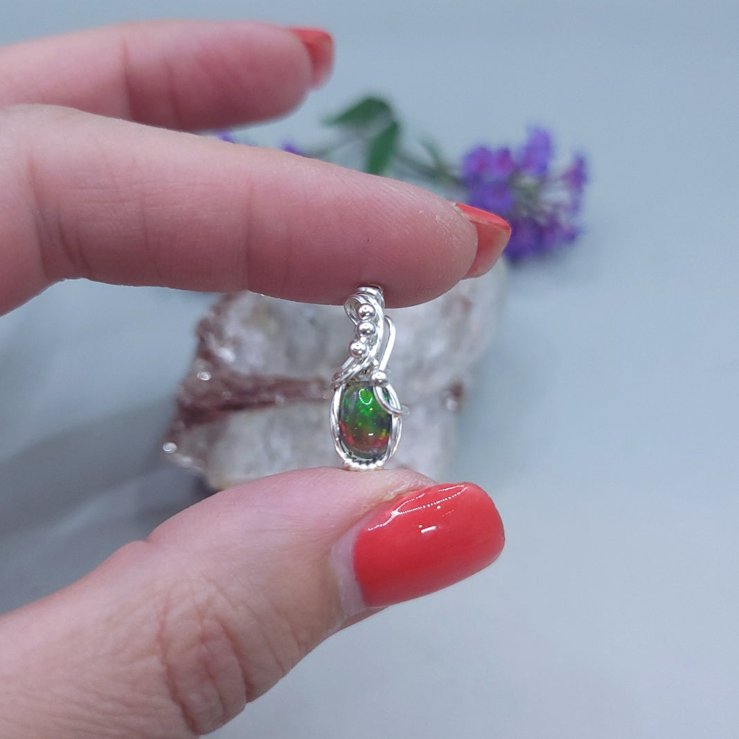 Sterling Silver Ethiopian Opal Mini Pendant