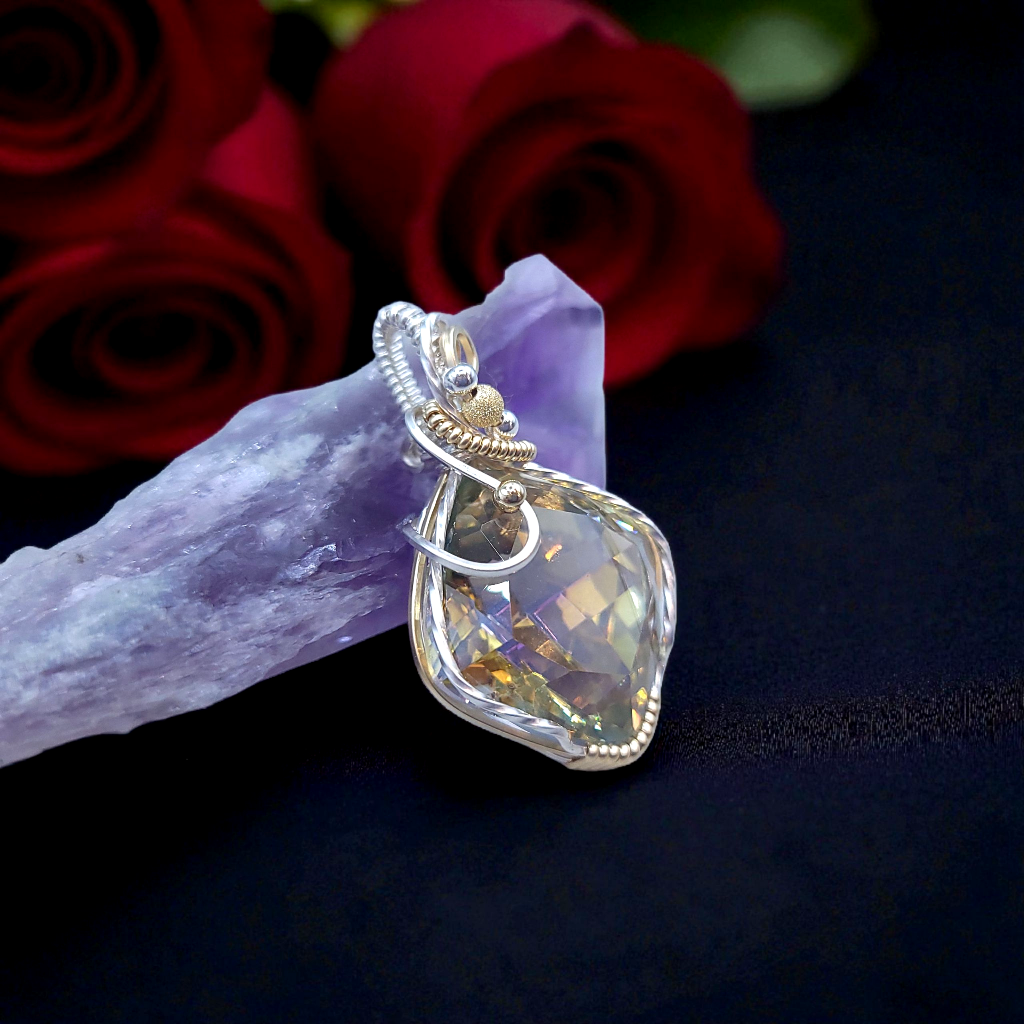 Mixed Metal Mystic Topaz Pendant