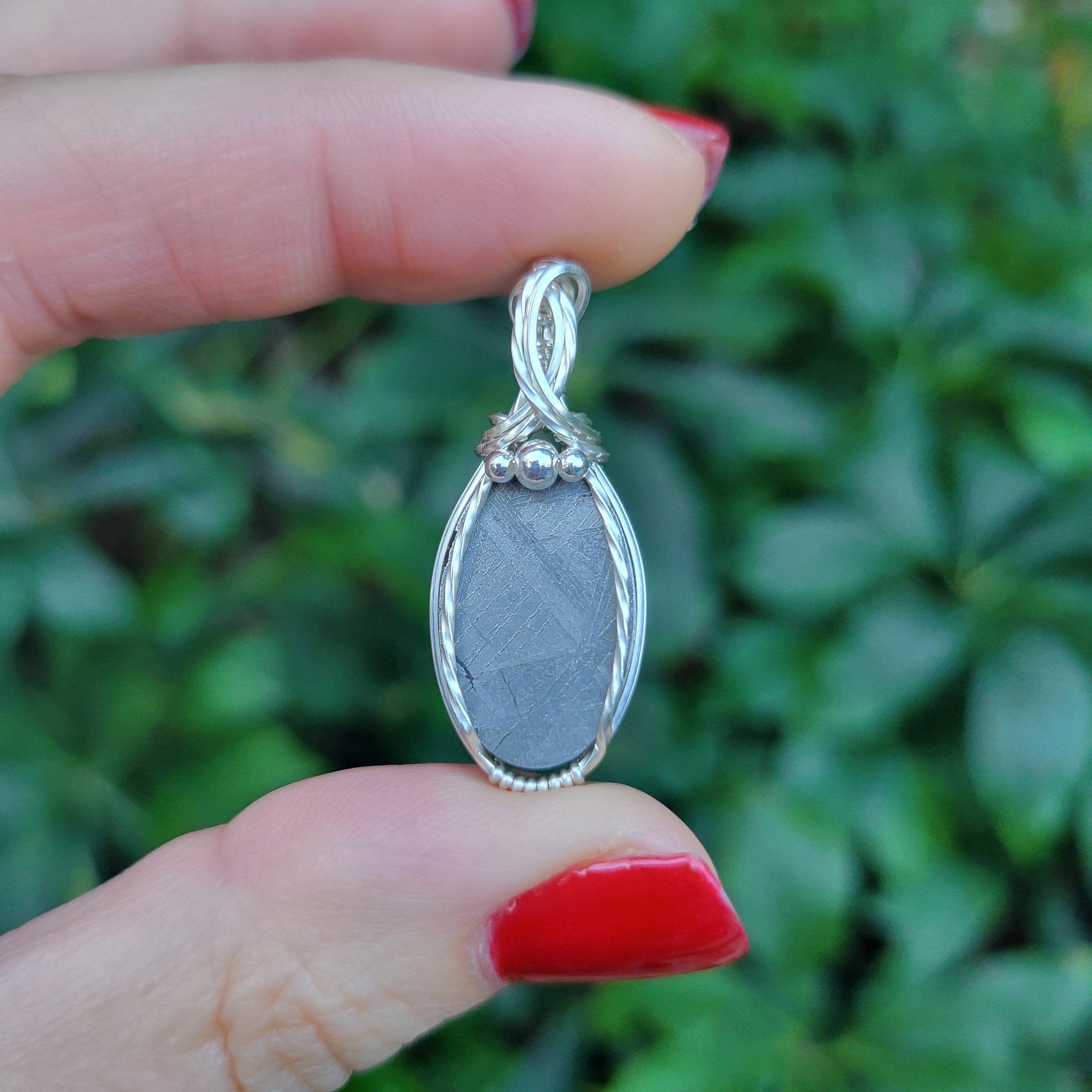 Sterling Silver Gibeon Meteorite Pendant