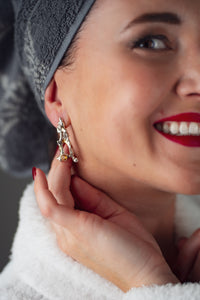Sterling Silver Citrine Keum-Boo Earrings