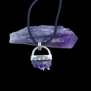 Sterling Silver Reversible Amethyst Pendant