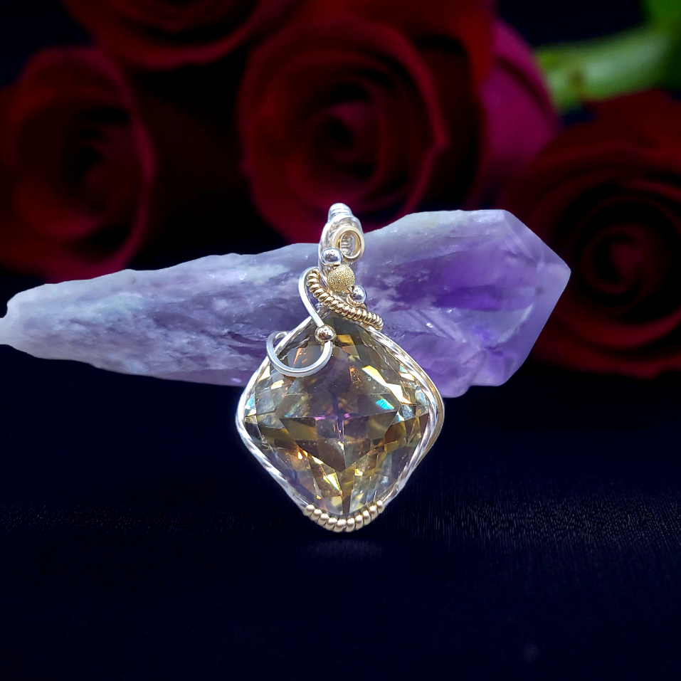 Mixed Metal Mystic Topaz Pendant