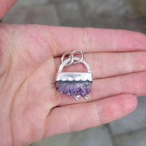 Sterling Silver Reversible Amethyst Pendant