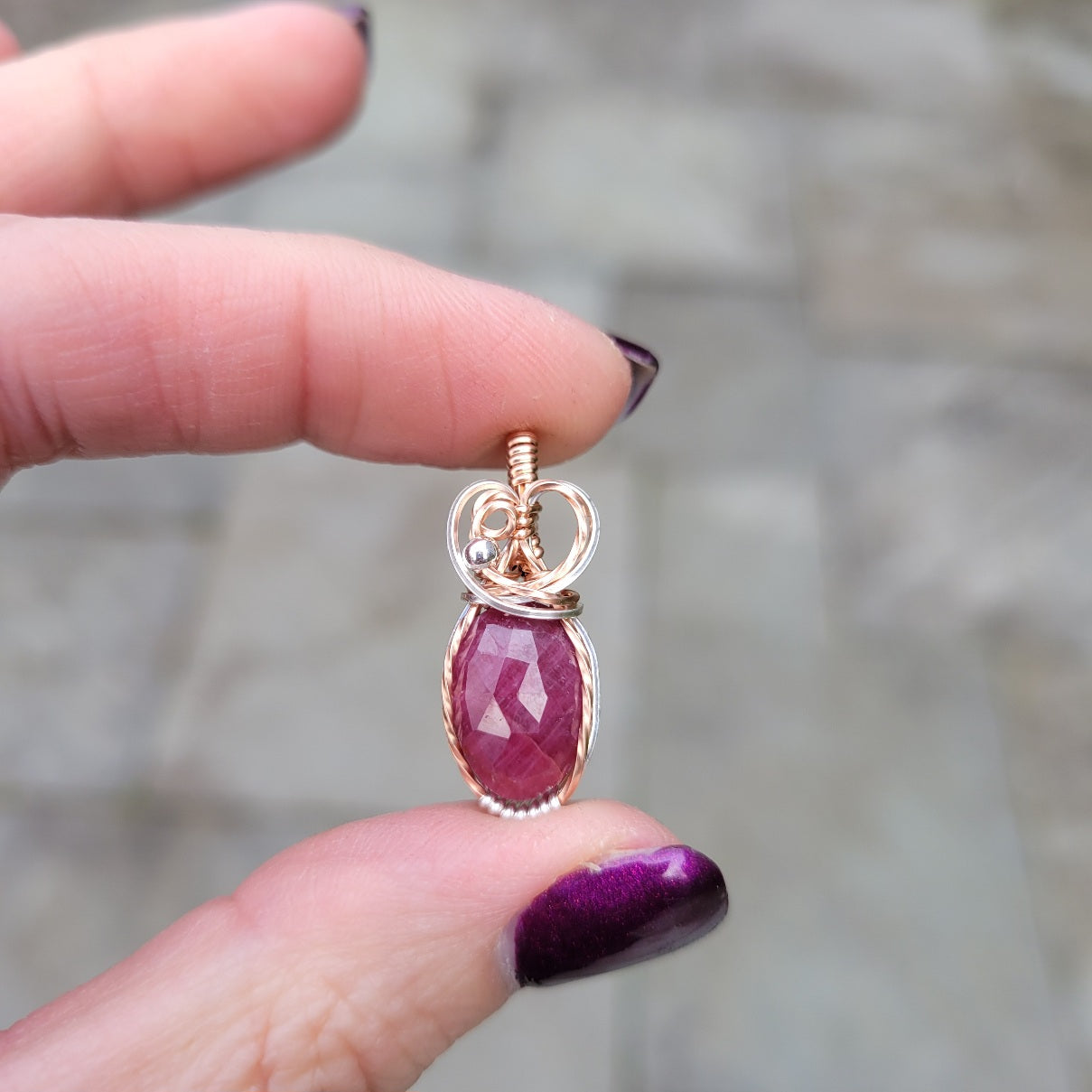 Mixed Metal Ruby Pendant