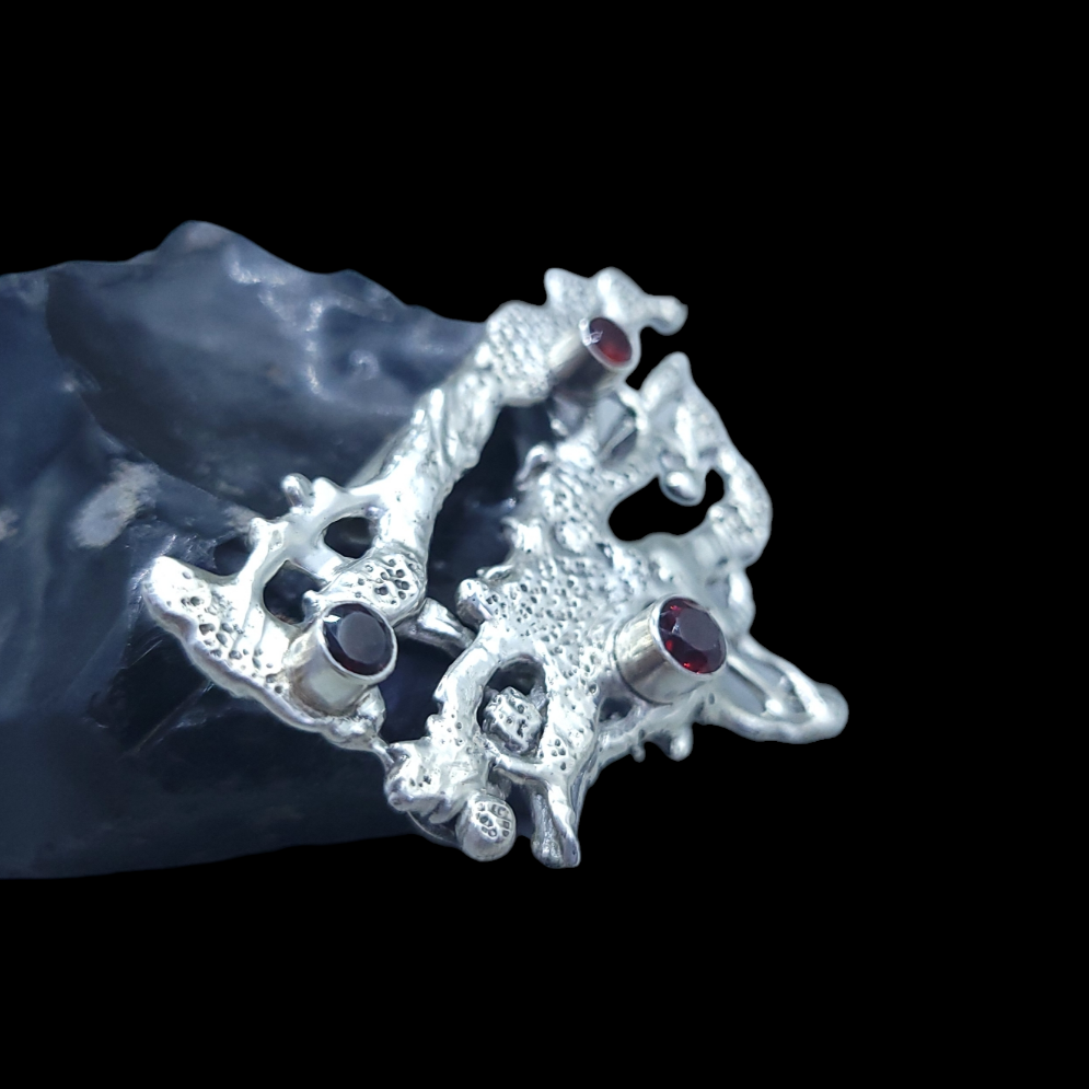 Antique Sterling Garnet Pendant