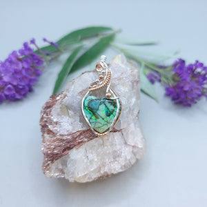 Mixed Metal Monarch Opal Heart Pendant