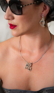 Antique Sterling London Blue Topaz Pendant