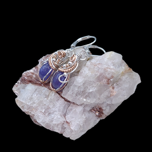 Mixed Metal Sterling Silver Tanzanite Earrings
