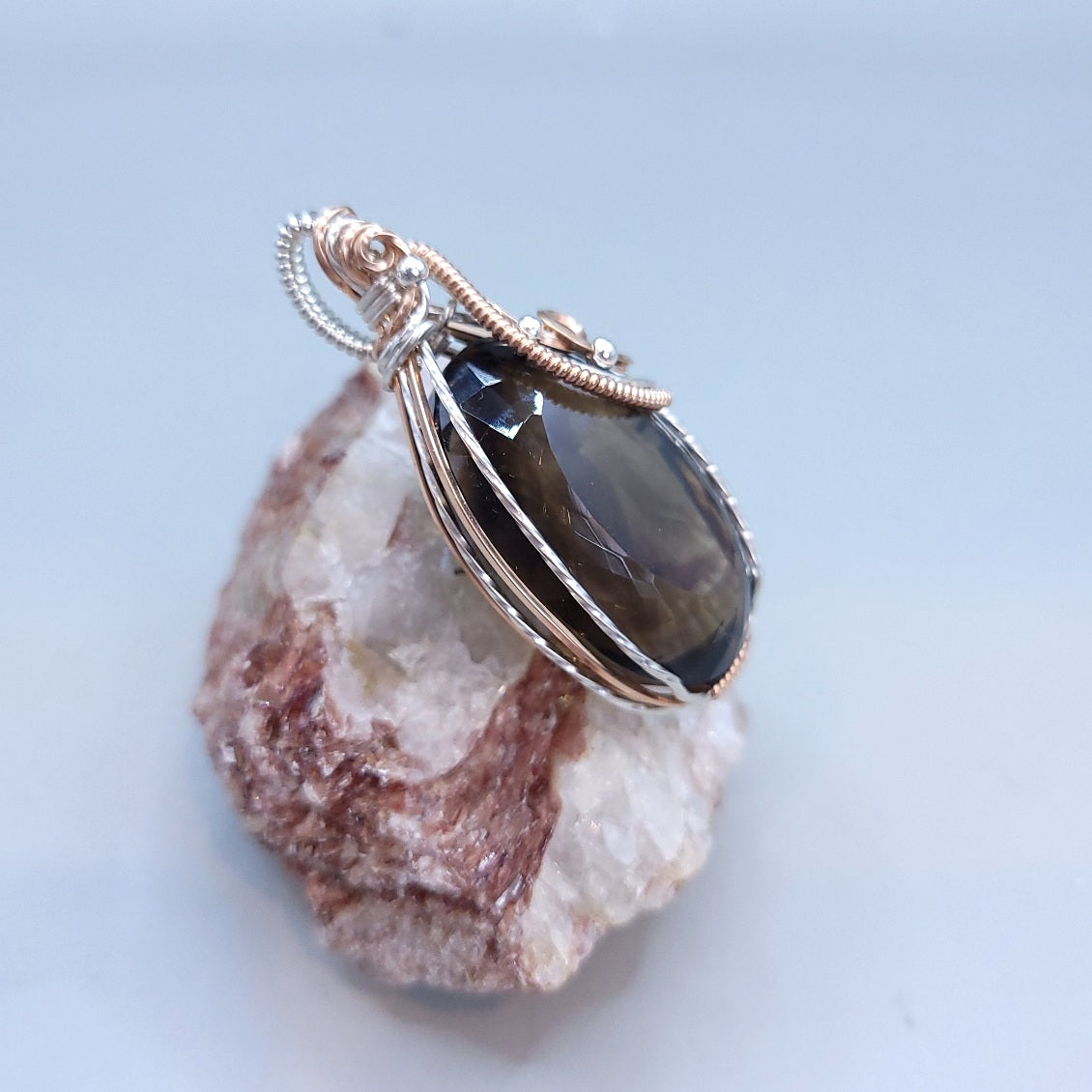 Mixed Metal Smoky Quartz Pendant