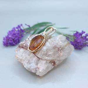 Mixed Metal Baltic Amber Pendant