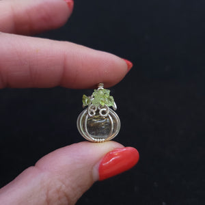 Sterling Silver Rutilated Quartz Nano Pumpkin Pendant