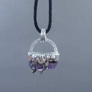 Sterling Silver Reversible Amethyst Pendant