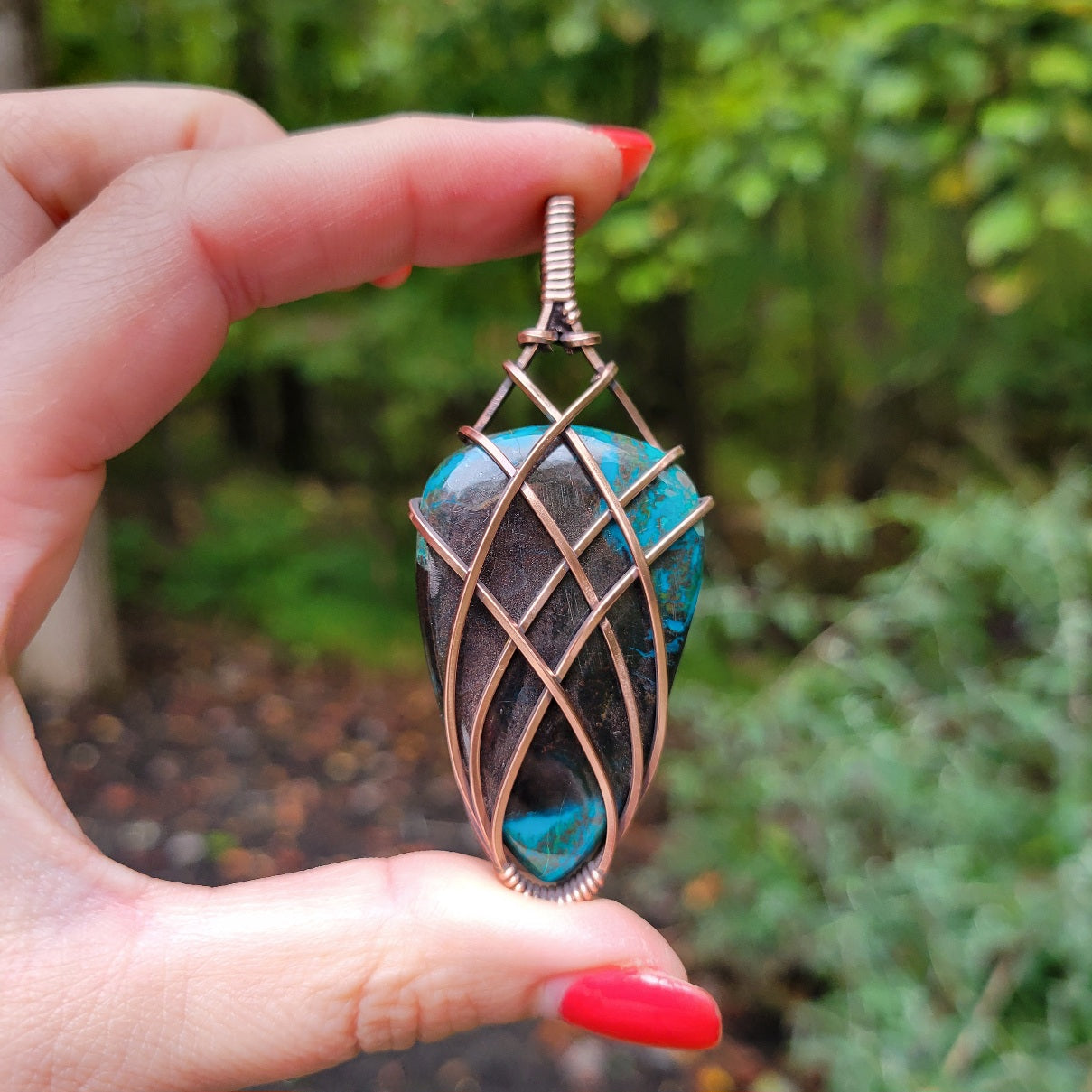 Chrysocolla Copper Pendant