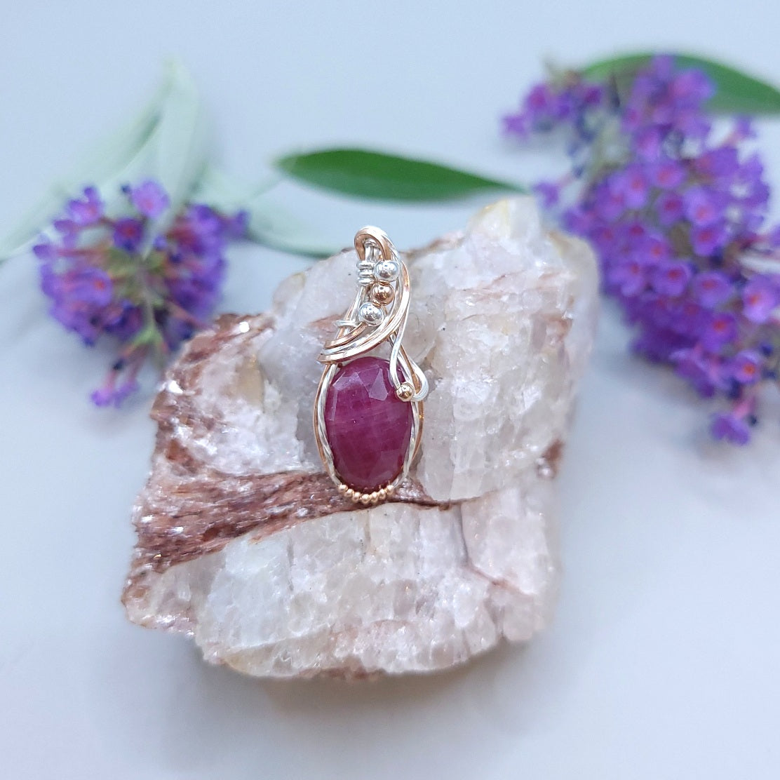 Mixed Metal Ruby Pendant