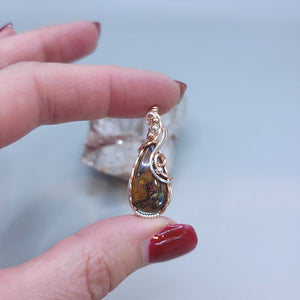 Mixed Metal Boulder Opal Pendant