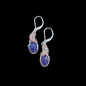 Mixed Metal Sterling Silver Tanzanite Earrings