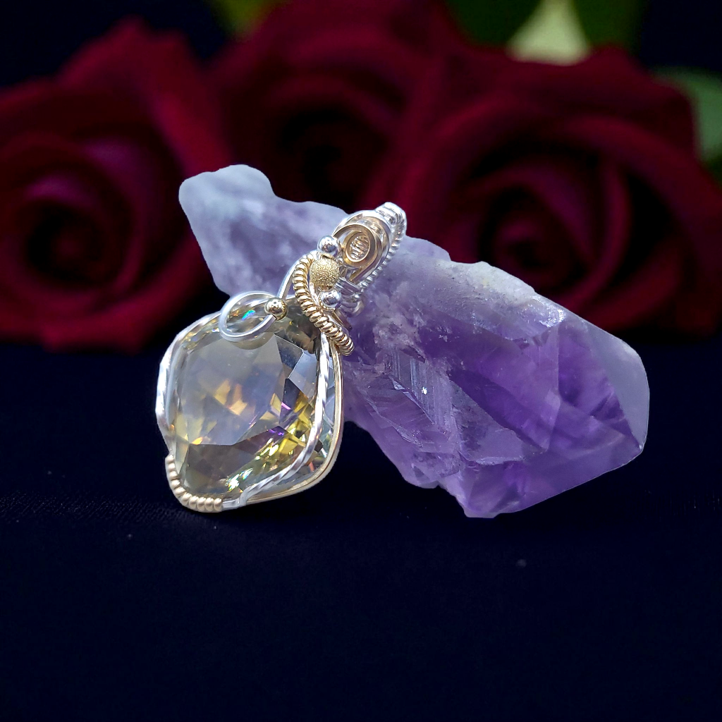 Mixed Metal Mystic Topaz Pendant