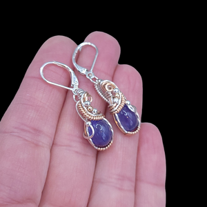 Mixed Metal Sterling Silver Tanzanite Earrings