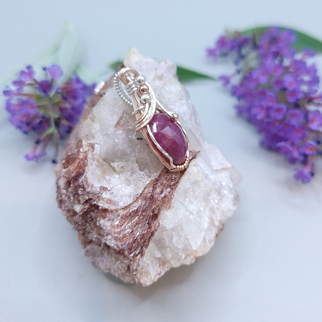 Mixed Metal Ruby Pendant