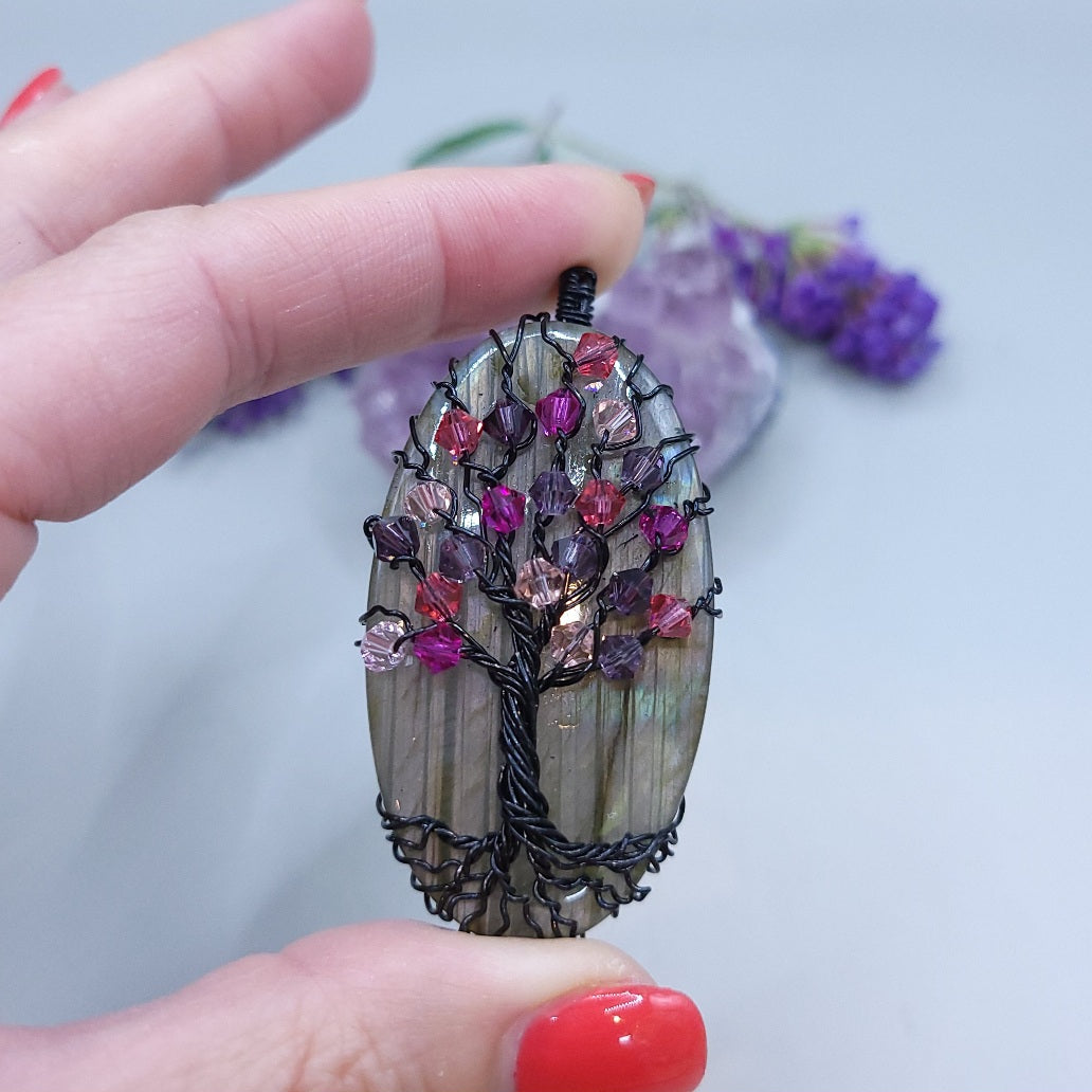 Labradorite Crystal Tree Pendant