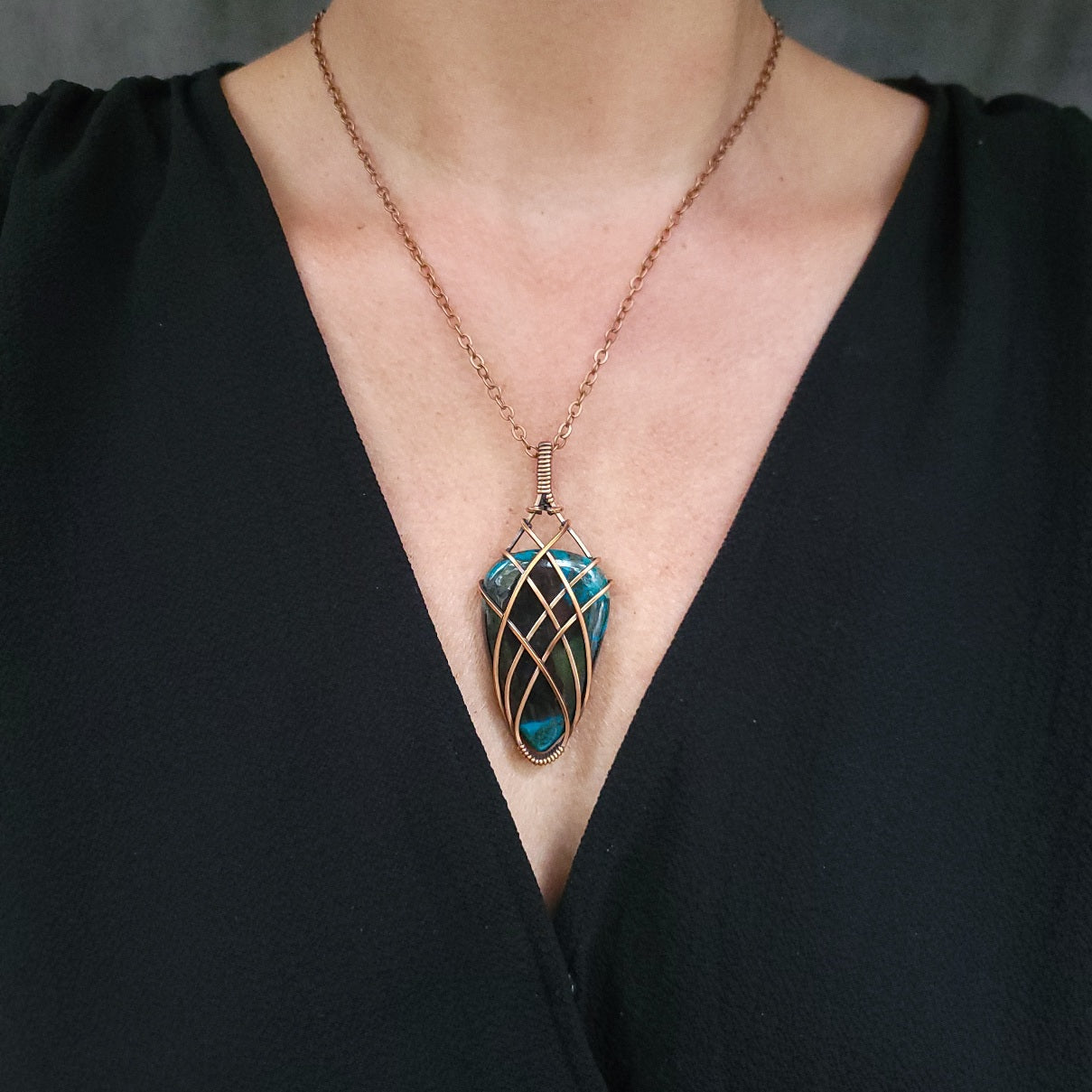 Chrysocolla Copper Pendant