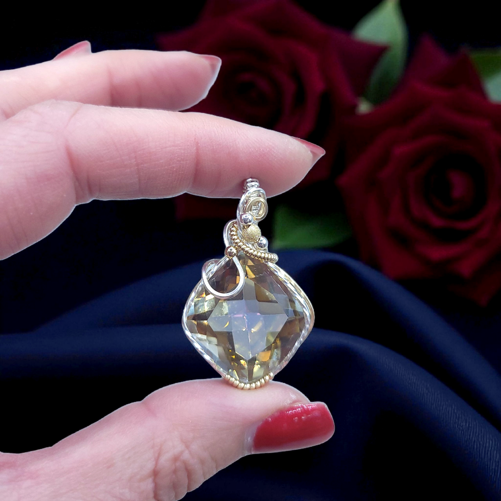 Mixed Metal Mystic Topaz Pendant