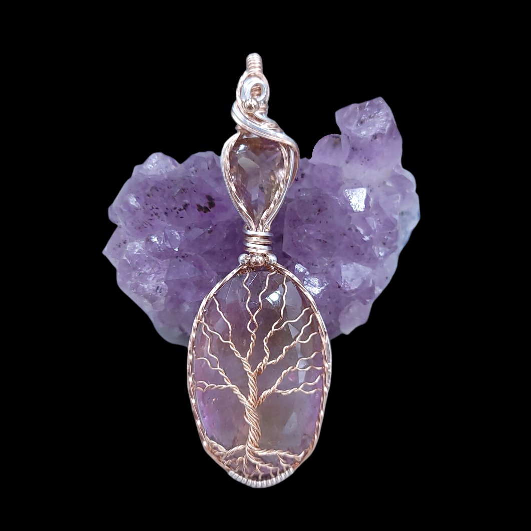 Mixed Metal Ametrine Tree Double Pendant